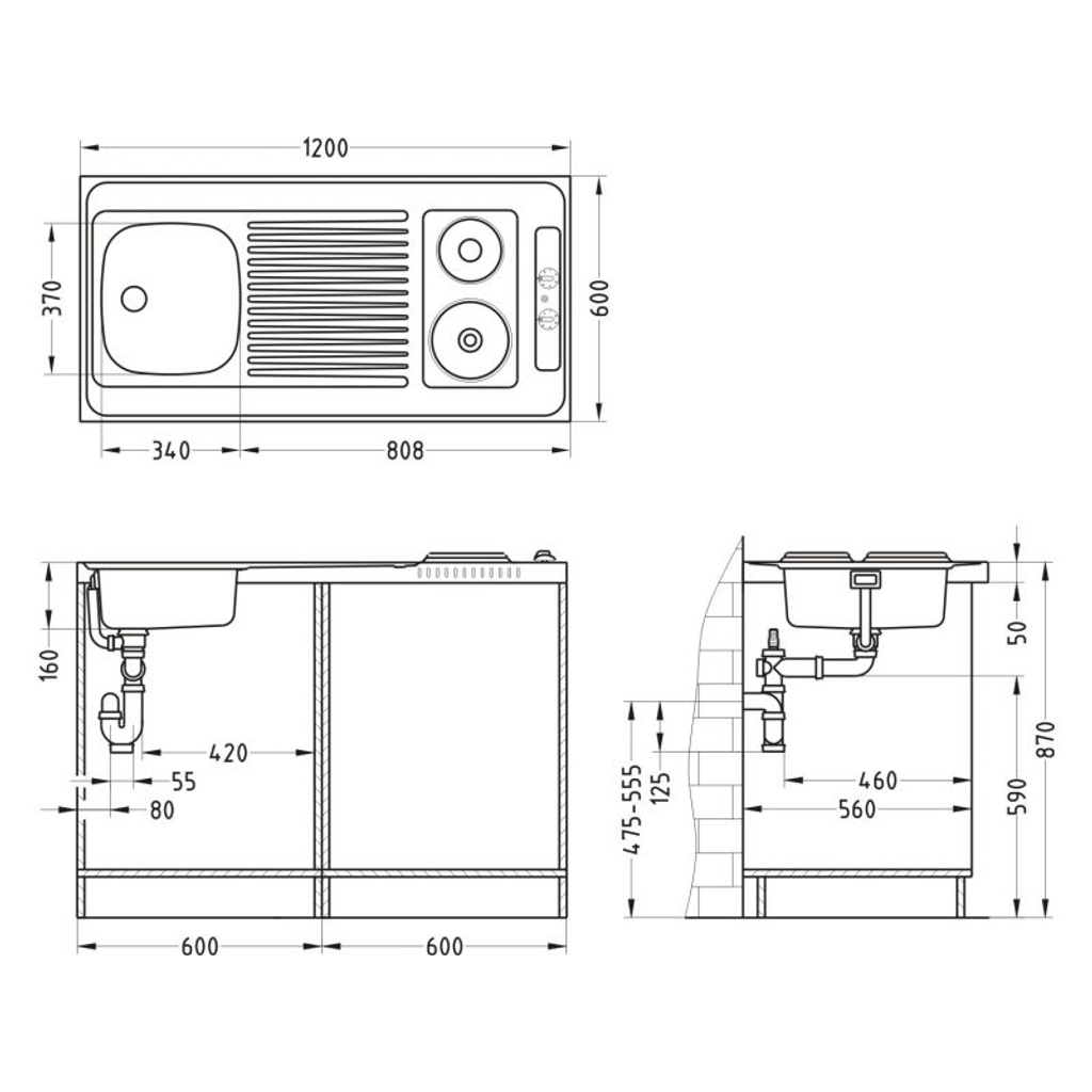ALVEUS električna ploča za kuhanje i sudoper u jednom - Combi Electra 120 (1009155)