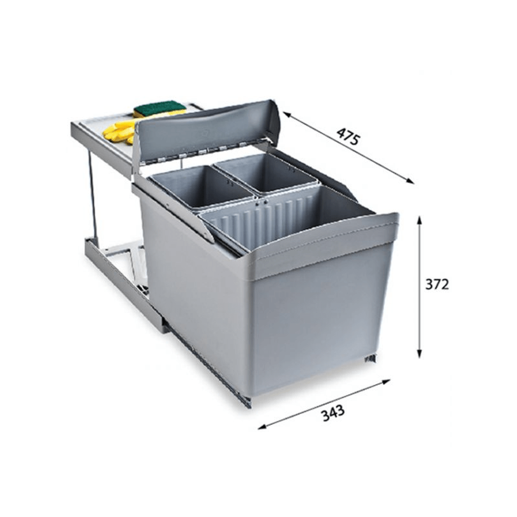 ALVEUS sustav odvajanja otpada - tri posude (16 lit + 2x75 lit) - ALBIO 30 (1090337)
