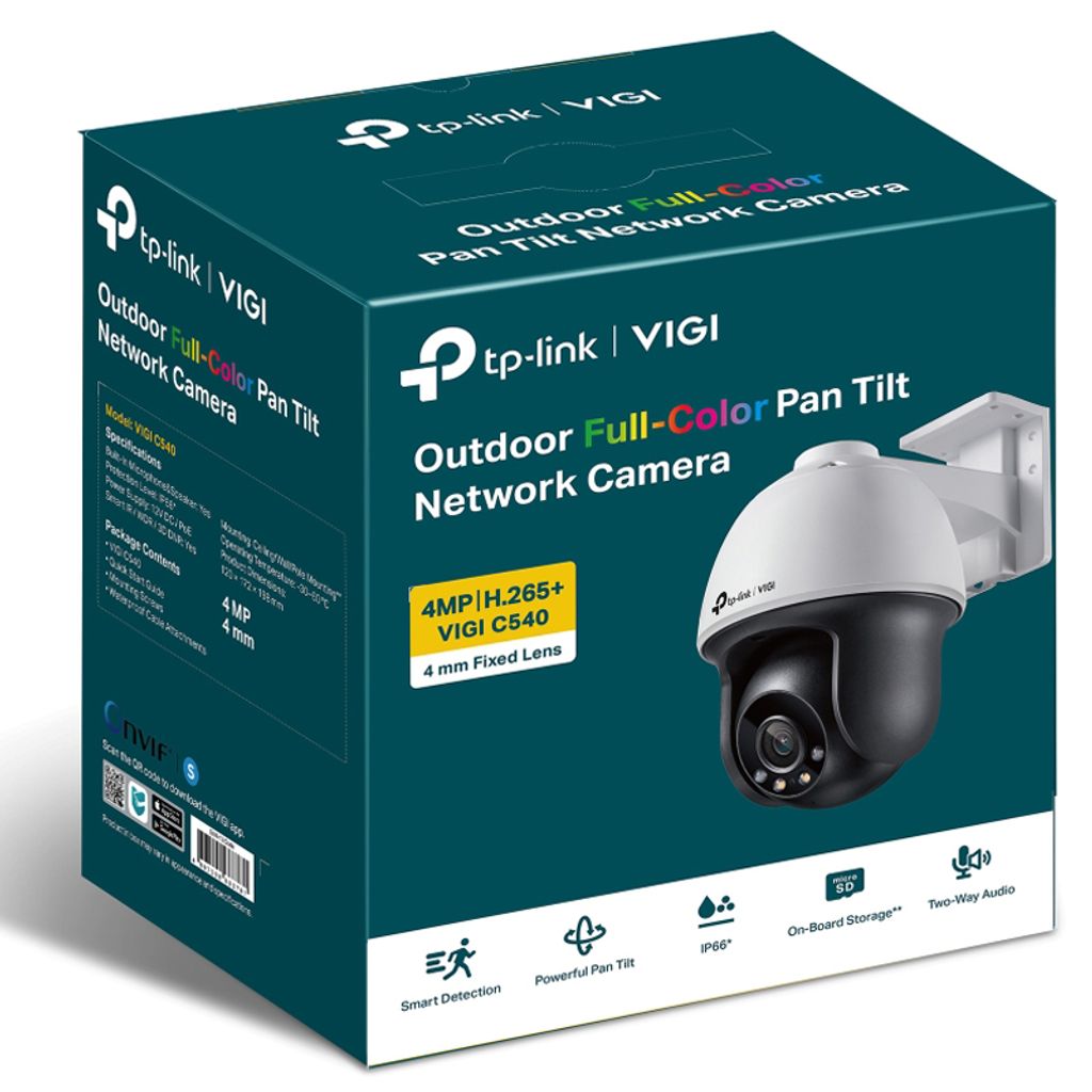 TP-LINK vanjska nadzorna kamera Vigi C540 4mm dan/noć 4MP LAN QDH bijela/crna