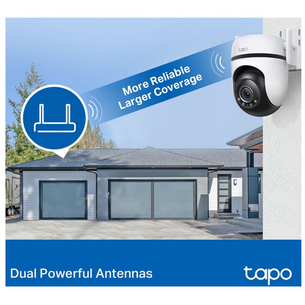 TP-LINK Tapo C520WS IR 2K IP66 360° WiFi Starlight antena Bijela vanjska kamera za nadzor