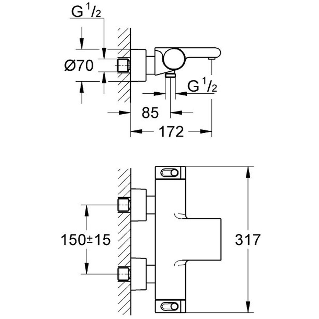GROHE termostatska armatura za kadu GROHTHERM 2000 (34174001)