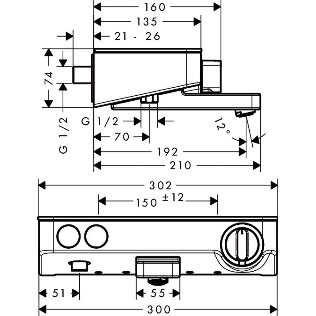 HANSGROHE termostatska armatura za kadu ShowerTablet Select 300 (13151000)