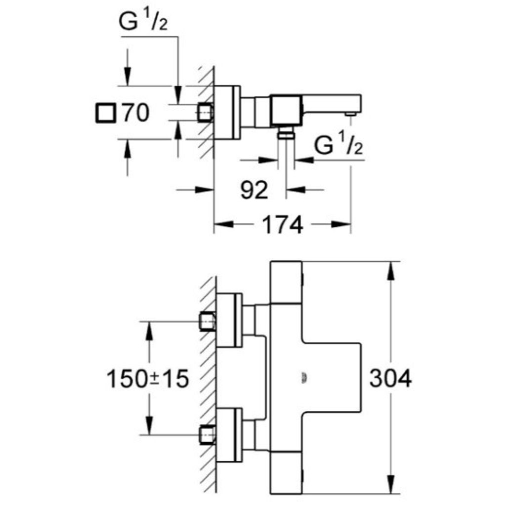 GROHE termostatska armatura za kadu GROHTHERM Cube (34497000)