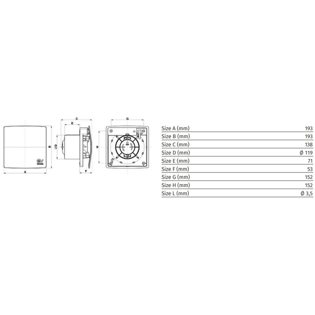 Vortice kupaonski aksijalni ventilator PUNTO EVO FLEXO MEX 120/5 LL 1S (11333)