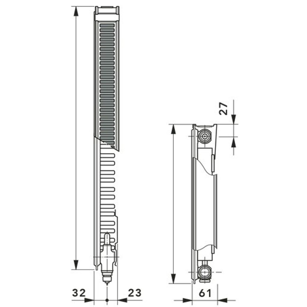 VOGEL & NOOT panel ventil radijator, debljina 61 mm 11 KV - V600_S400