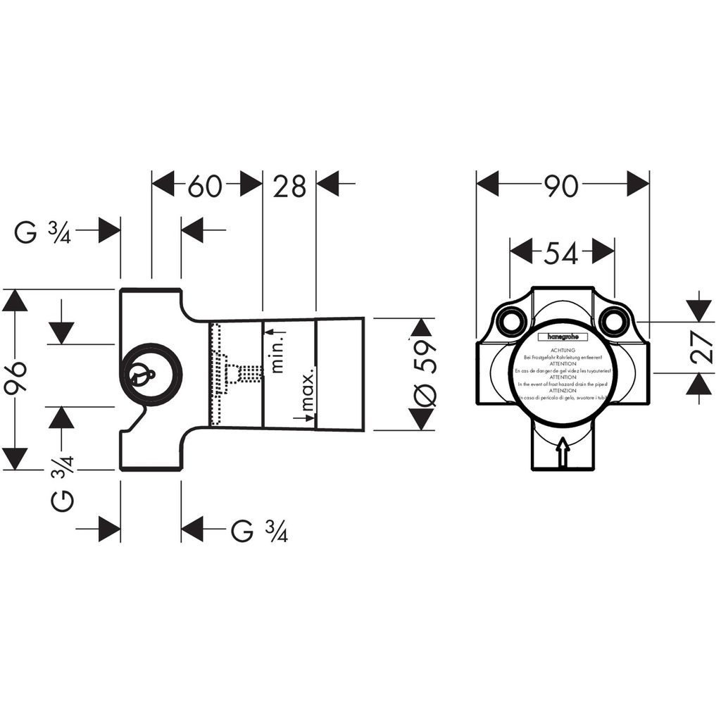 HANSGROHE ugradbena jedinica za četverosmjerni ventil za miješanje (15930180)