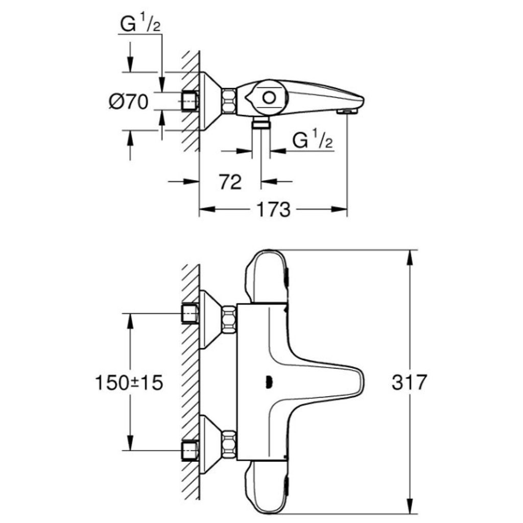 GROHE termostatska armatura za kadu GROHTHERM 1000 (34155003)