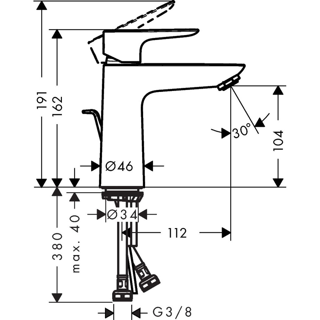 HANSGROHE jednoručna miješalica za umivaonik TALIS E 110 sa sifonom - krom (71710000) 