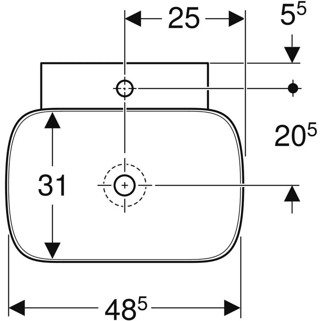GEBERIT nadgradni umivaonik ONE 50 cm (505.041.01.6)