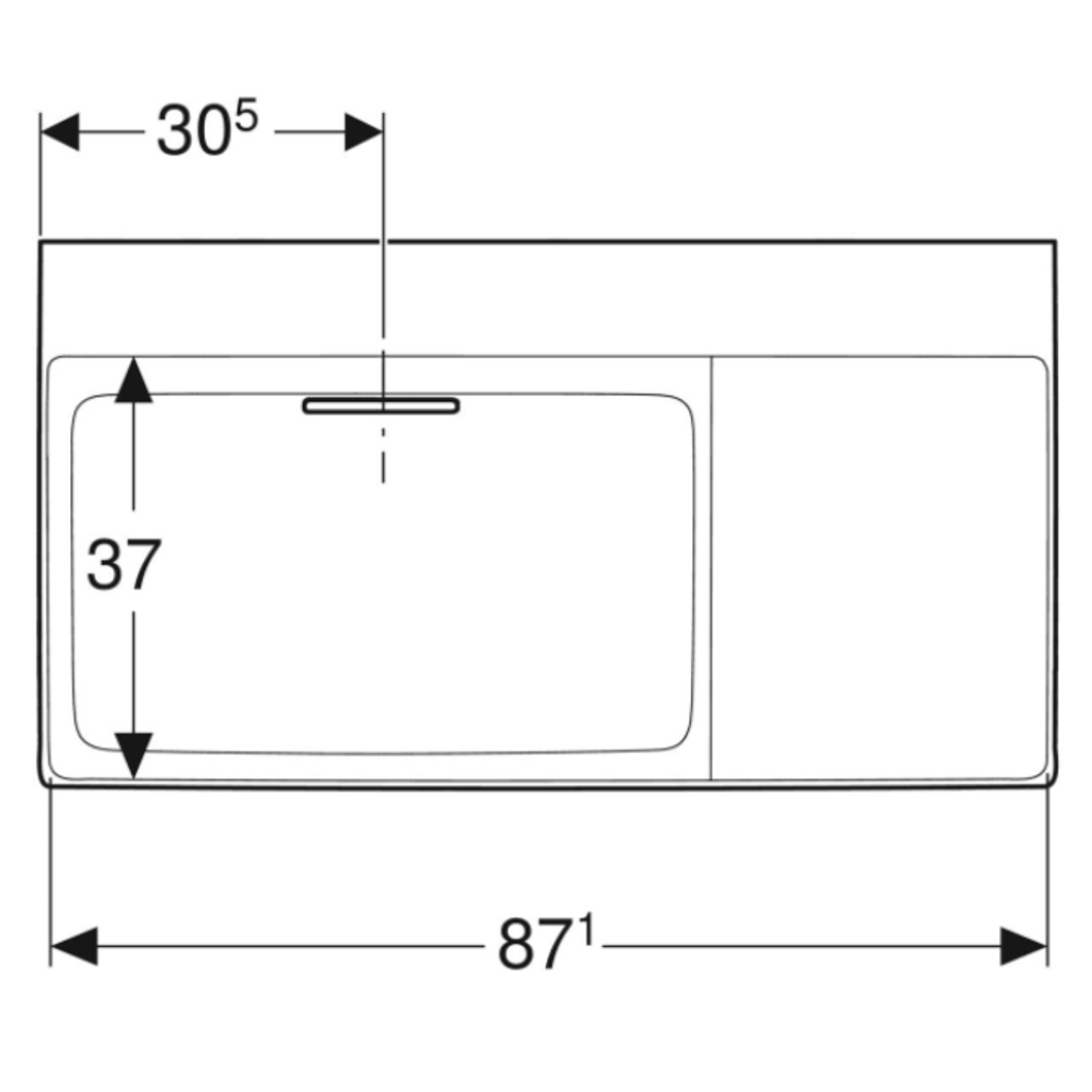 Sudoper GEBERIT sa skladišnim prostorom desno 90 cm (505.042.00.1)