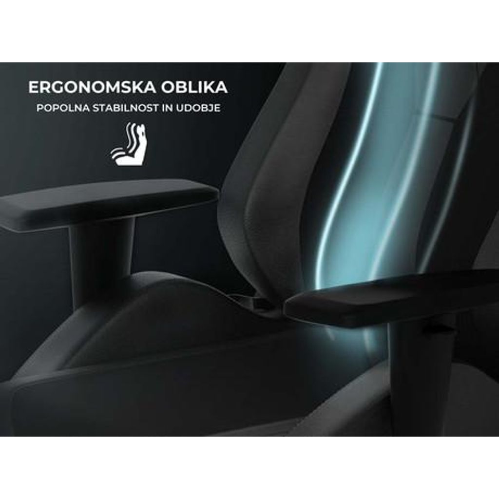 GENESIS gaming stolica NITRO 650, ergonomska, podesiv nagib, funkcija ljuljanja, crna (Onyx Black)