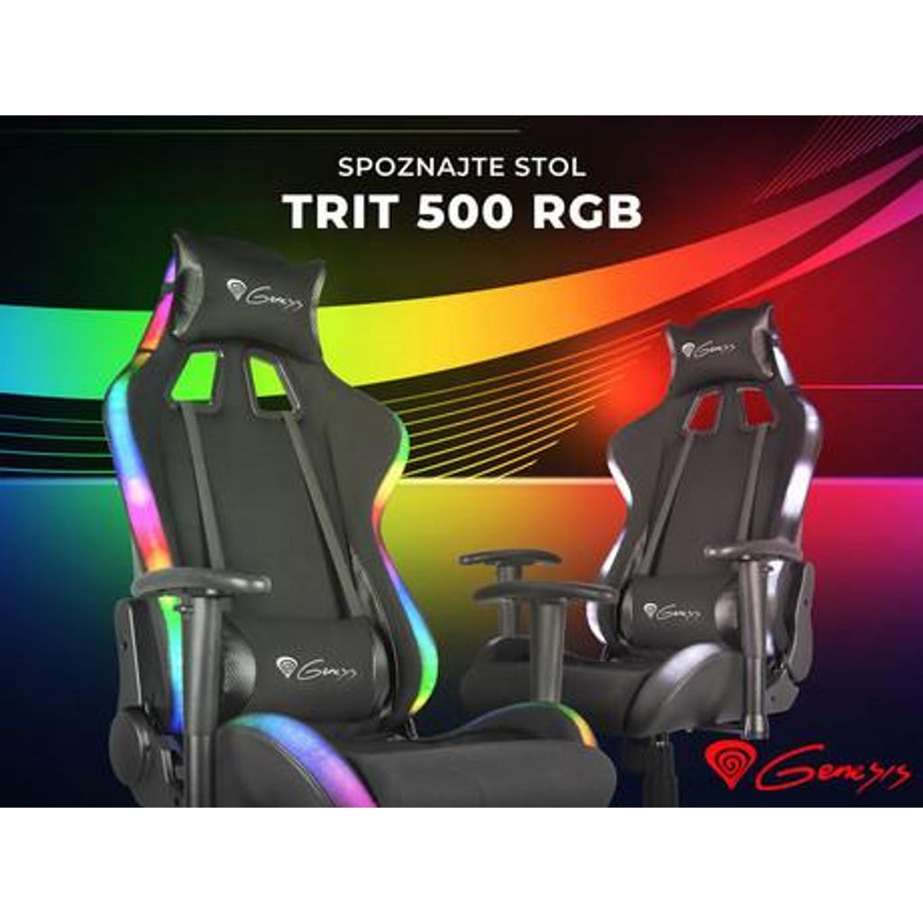 GENESIS gaming stolica TRIT 500 RGB, ergonomska, RGB LED rasvjeta, potpuno podesiva