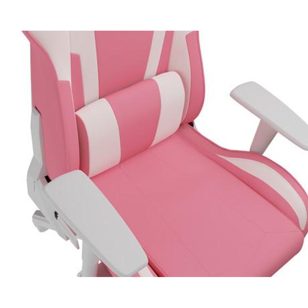 GENESIS NITRO 710 igraća stolica, ergonomska, podesiva visina/nagib, 2D nasloni za ruke, CareGlide™ kotači, ružičasto bijela
