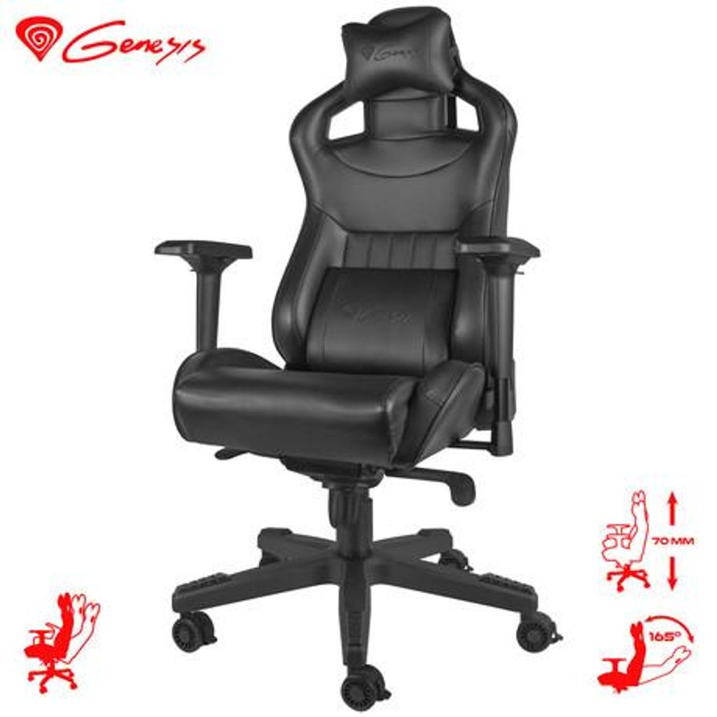 GENESIS profesionalna gaming stolica NITRO 950, ergonomska, podesiv naslon, crna