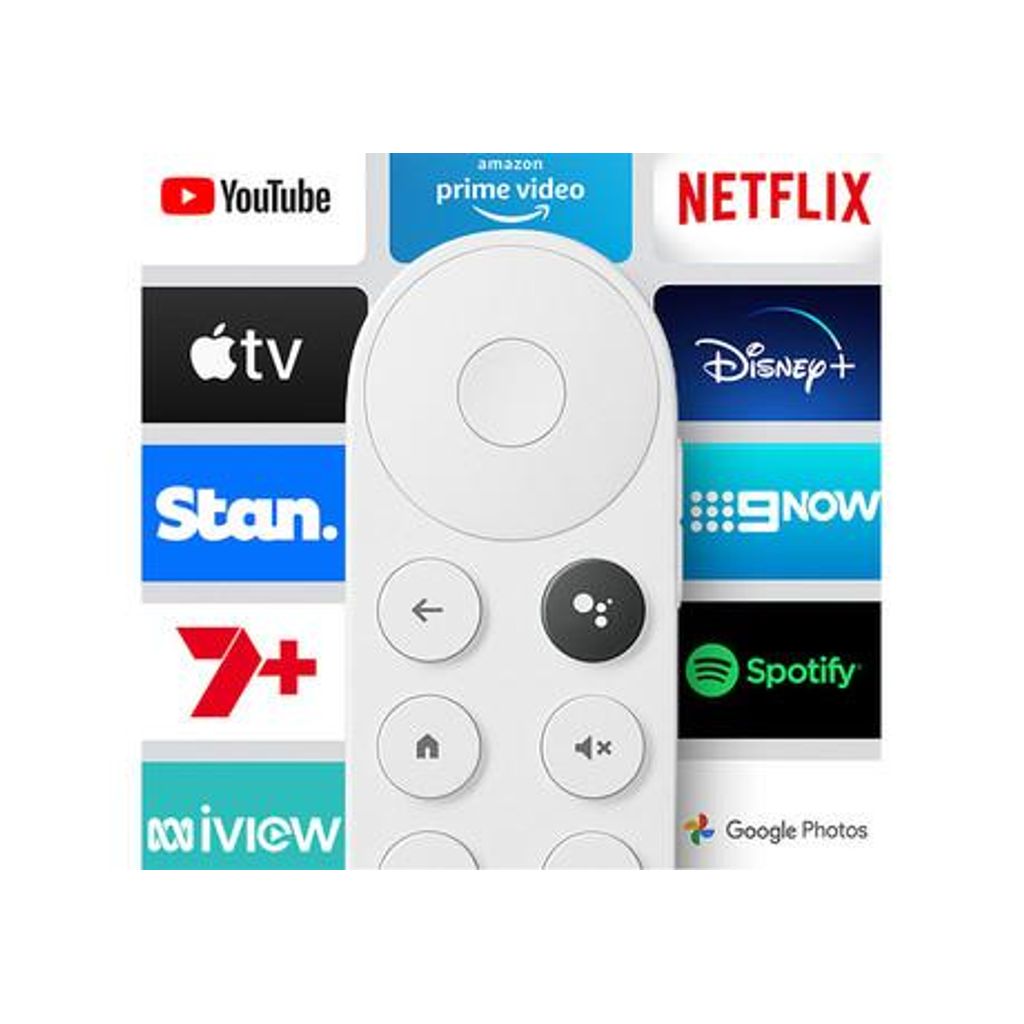 Google CHROMECAST 4 HD multimedijski centar, Full HD, Google TV + Assistant, daljinski upravljač, glasovno upravljanje, bijeli