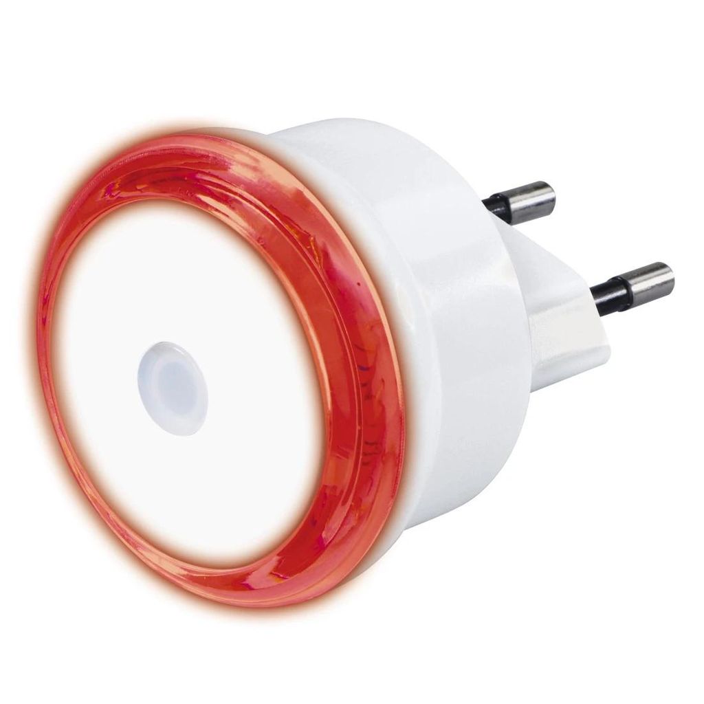 HAMA "Basic" LED noćna lampa sa utikačem, senzor za sumrak, štedna, crvena