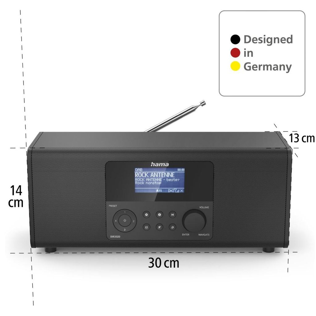 HAMA "DIR3020BT" Digitalni radio, FM/DAB/DAB+/Internet radio/Bluetooth/App
