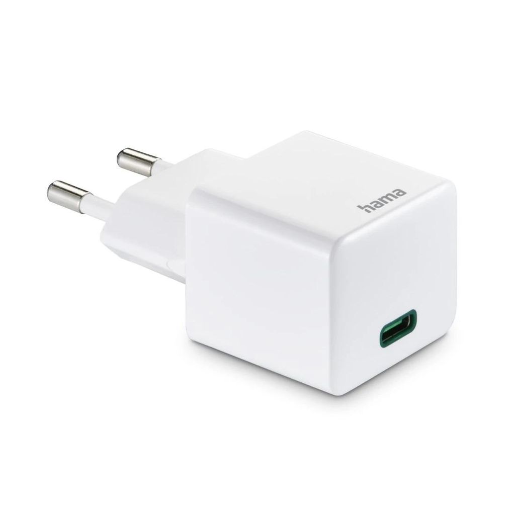 HAMA brzi punjač, USB-C, PD/Qualcomm®, mini punjač, 25 W, bijeli