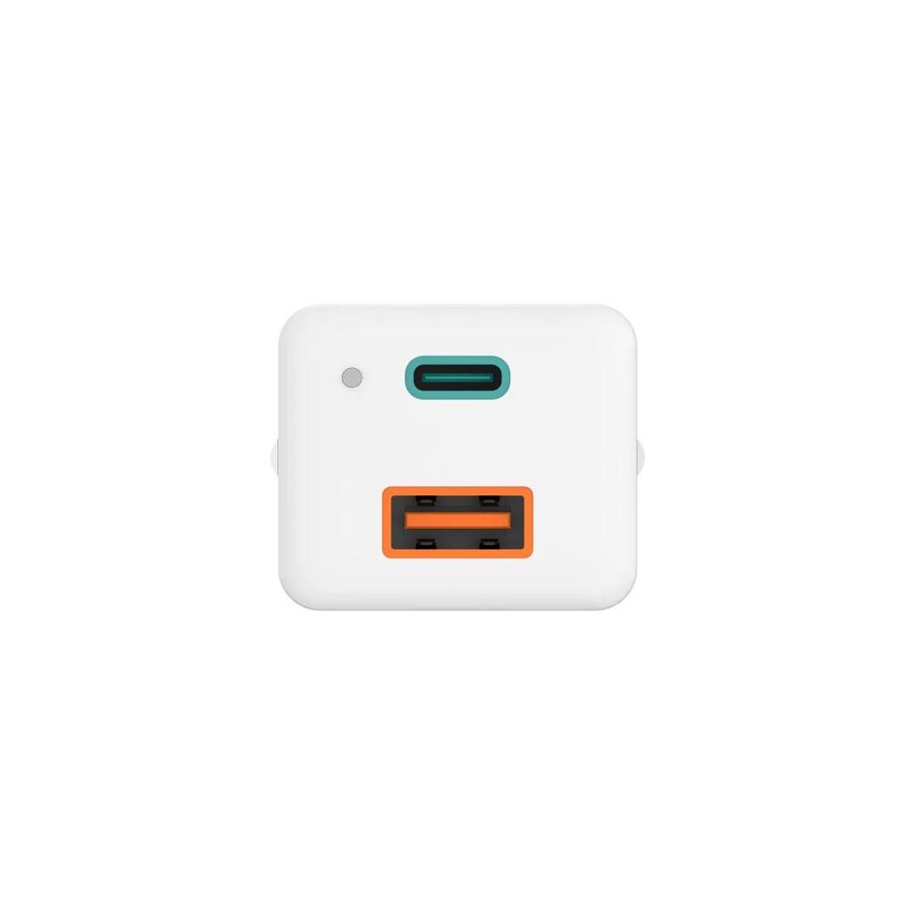 HAMA brzi punjač, GaN, 1x USB-C PD, 1x USB-A QC, mini punjač, 65 W, bijeli
