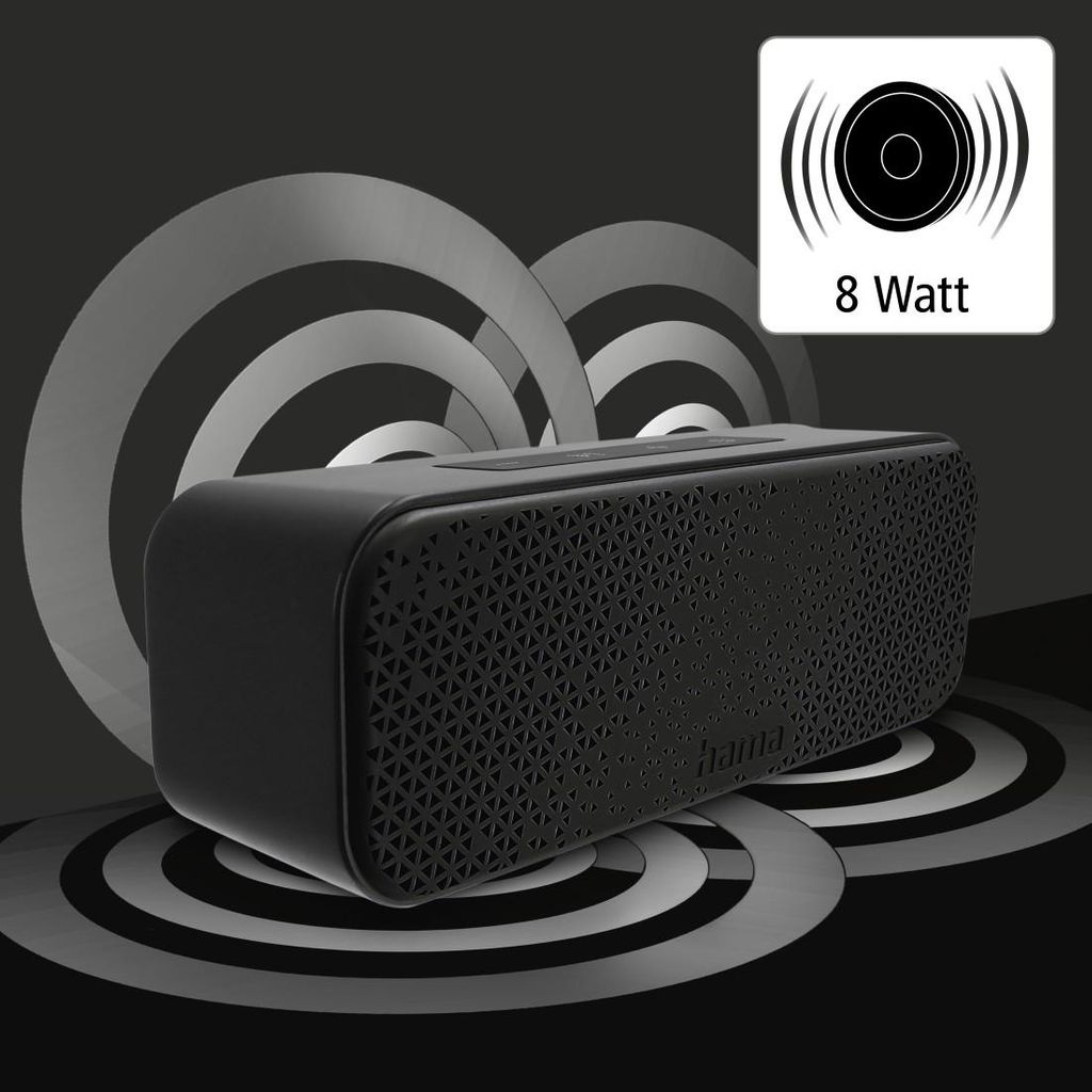 HAMA "PowerBrick 2.0" Bluetooth® zvučnik, otporan na prskanje, 8 W, blk