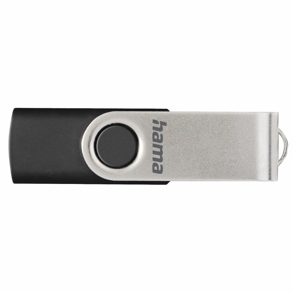 HAMA "Rotate" USB Flash Drive, USB 2.0, 8 GB, 10 MB/s, crna/srebrna
