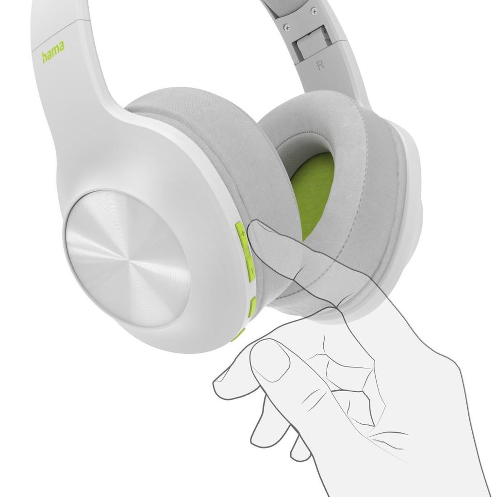 HAMA "Spirit Calypso" Bluetooth® slušalice, in-ear, s pojačanim basom, sklopive, bijele