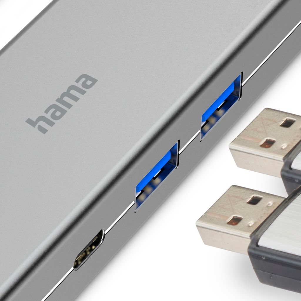 HAMA USB-C hub, multiport, 4 priključka, 2 x USB-a, USB-C, HDMI™
