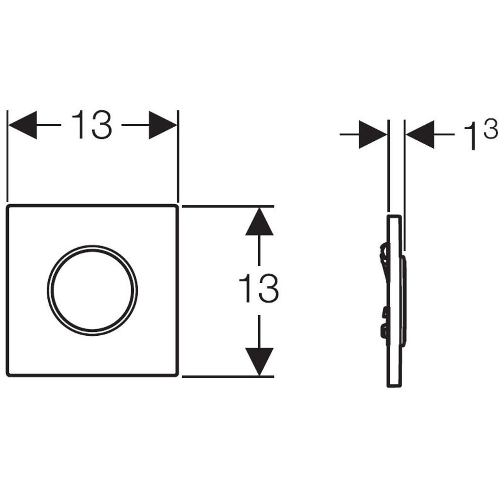GEBERIT Control za pisoare s pneumatskim aktiviranjem ispiranja, tipka za aktiviranje tip 10 (bijela/sjajni krom/bijela) (116.015.KJ.1)