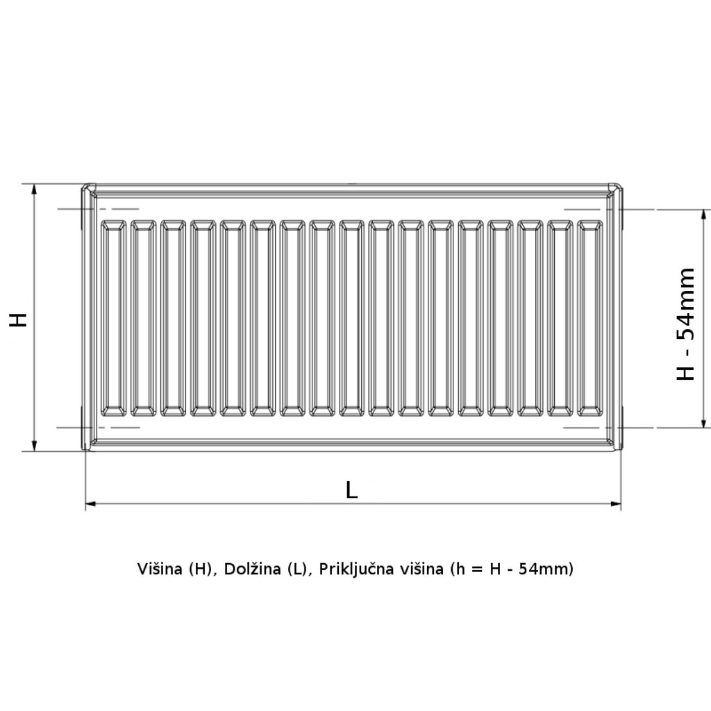 Radijator KORADO Classic TIP 20, visina: 500 mm, širina: 500 mm