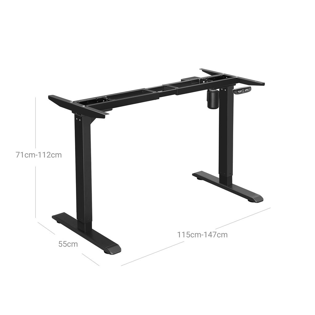 SONGMICS električni okvir stola za sjedenje/stajanje u crnoj boji