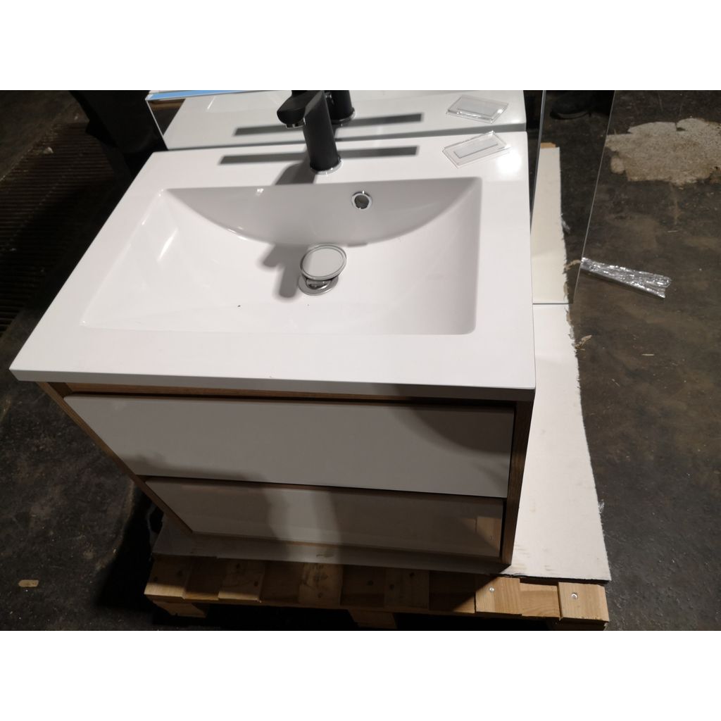 SANOTECHNIK kopalniški set z ogledalom Fiora 60 bela/hrast (M9074000) - brez embalaže