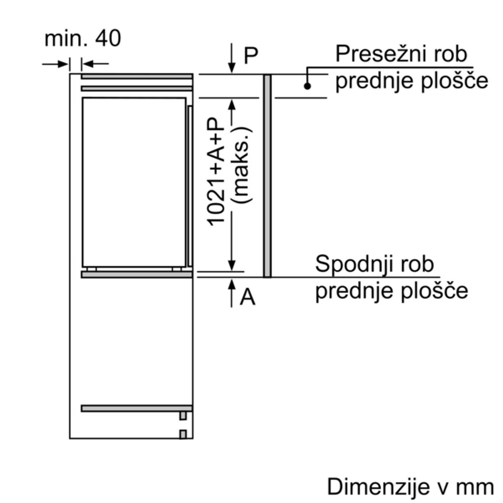 BOSCH Ugradbeni hladnjak s odjeljkom za zamrzavanje KIL32VFE0