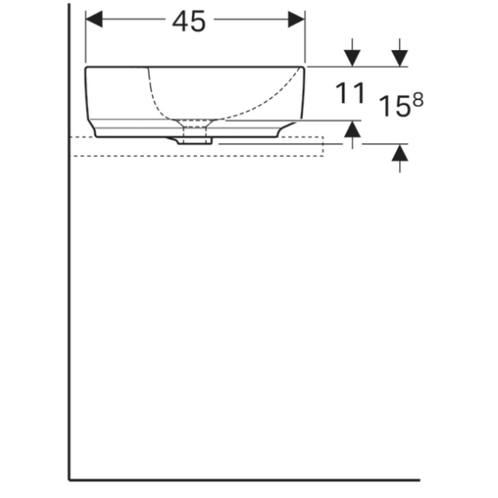 GEBERIT ovalni umivaonik VariForm, 60 cm, zavoj - vidljiv (500.777.01.2)