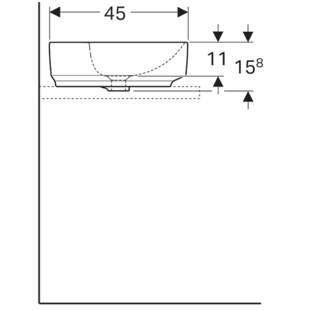 GEBERIT ovalni umivaonik VariForm, 60 cm, zavoj - vidljiv (500.777.01.2)
