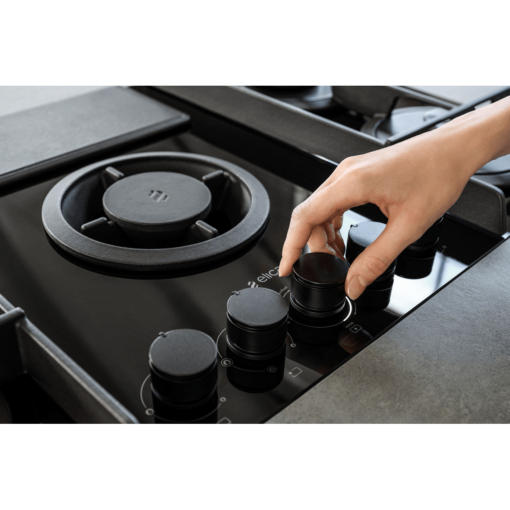 ELICA plinska ploča za kuhanje s ugrađenom napom NIKOLATESLA FLAME BL/A/88 (ventilacijska verzija)