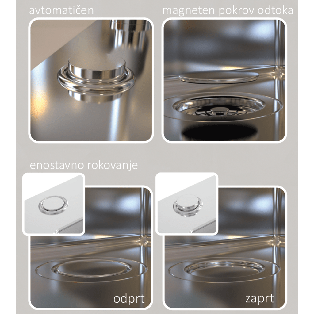 ALVEUS jednostruki sudoper s ocjedom Glassix UP 10 - bijelo kaljeno staklo (1123819)