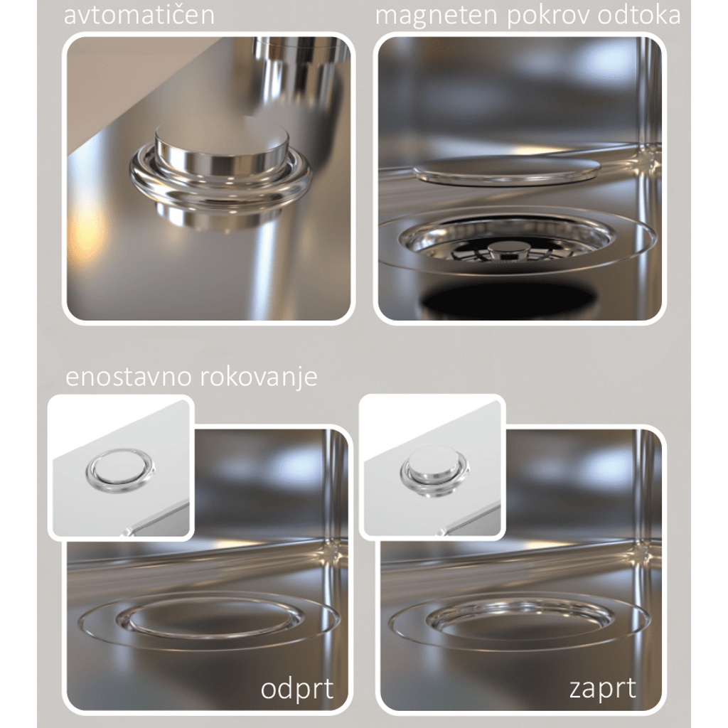 ALVEUS jednostruki i polu sudoper s ocjedom Glassix UP 40 - bijelo kaljeno staklo (1123644)