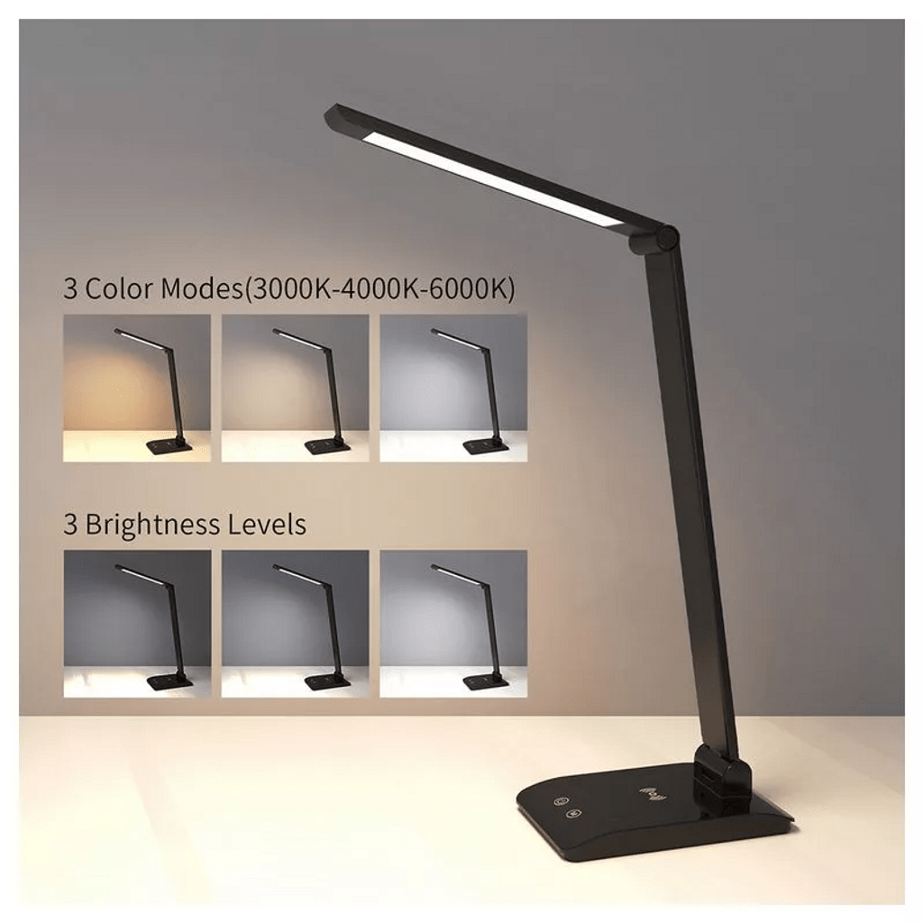 ASALITE prigušiva LED stolna svjetiljka 7W 450lm CCT bežična USB, crna