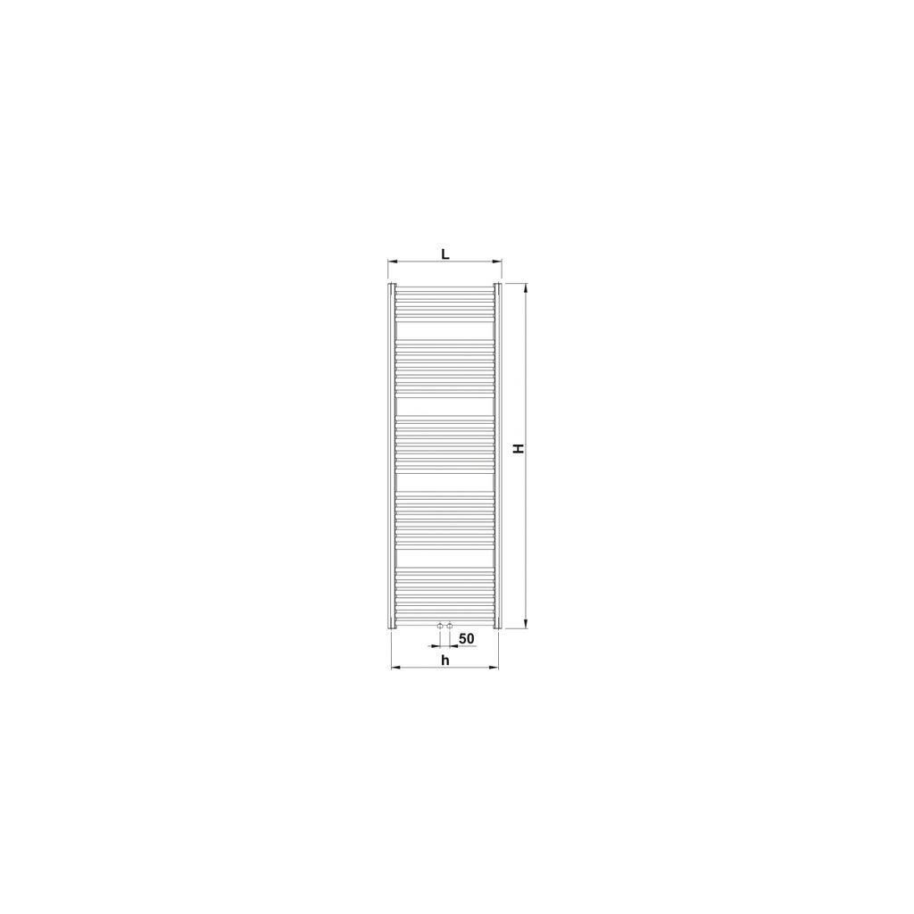 KORADO kupaonski radijator RONDO COMFORT sa centralnim priključkom, visina: 700 mm, širina: 450 mm