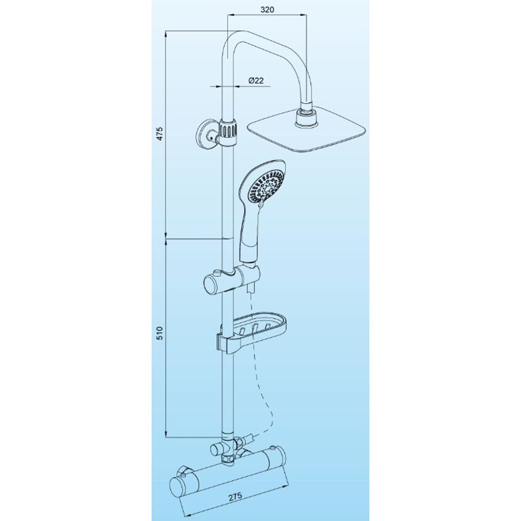 SANOTECHNIK komplet za tuširanje s termostatskom armaturom (AS410)