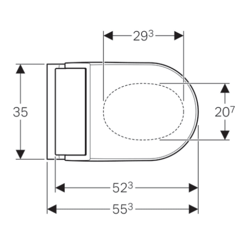 GEBERIT zidna WC školjka AquaClean Tuma Comfort komplet, četkani nehrđajući čelik (146.293.FW.1)