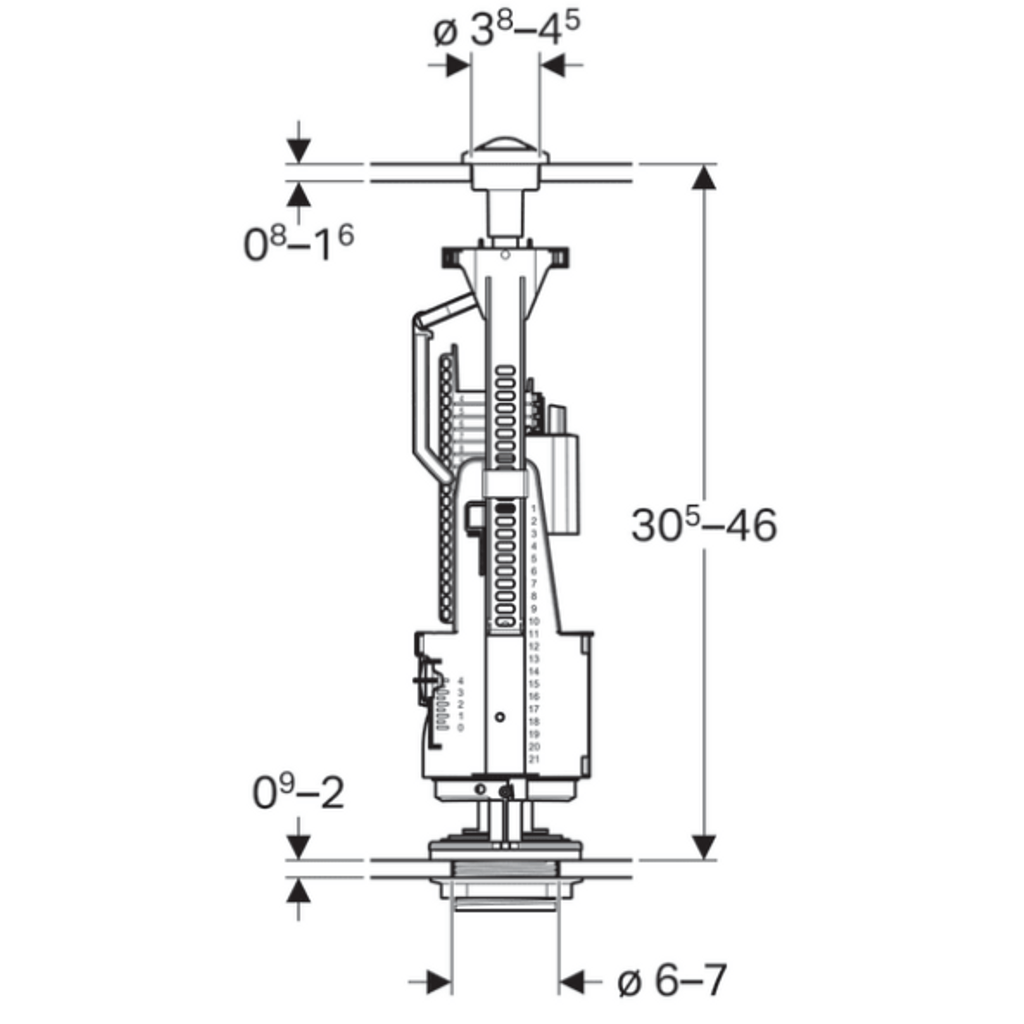 GEBERIT ventil za ispiranje tip 240, dvokoličinsko ispiranje (136.900.21.2)