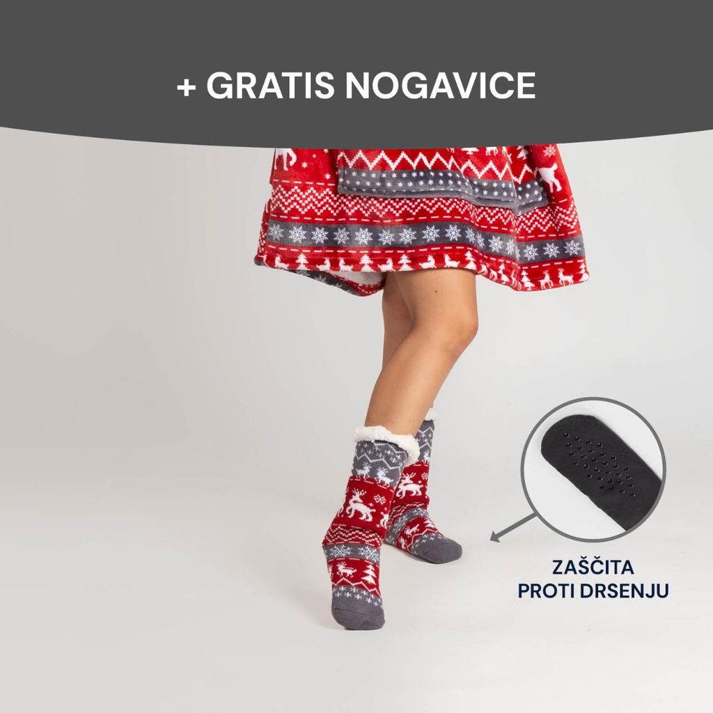 SVILANIT Hoodie deka Svilanit, Božićna narudžba + Poklon: Čarape