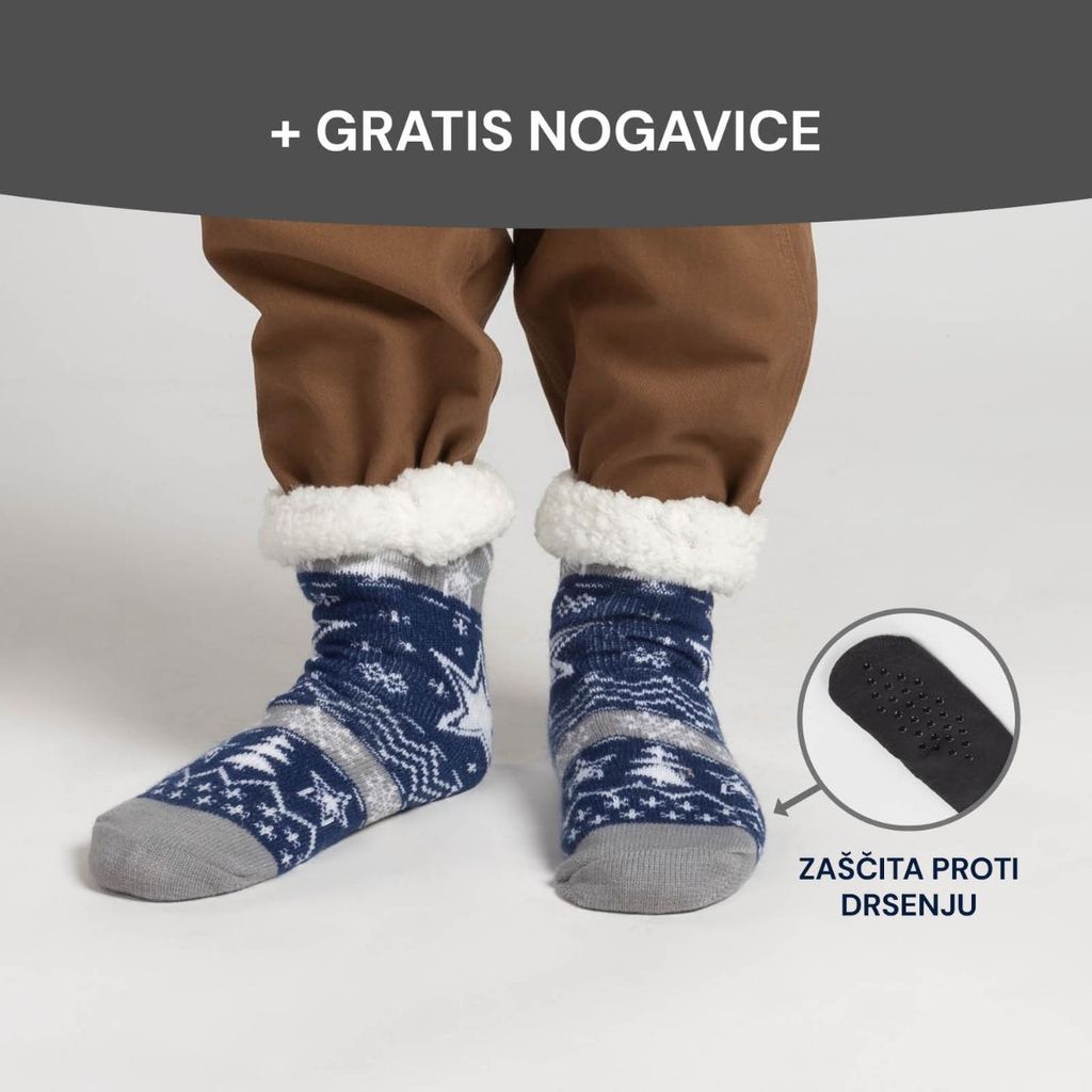 SVILANIT Hoodie s patentnim zatvaračem Svilanit, plavi Božić + Poklon: Čarape