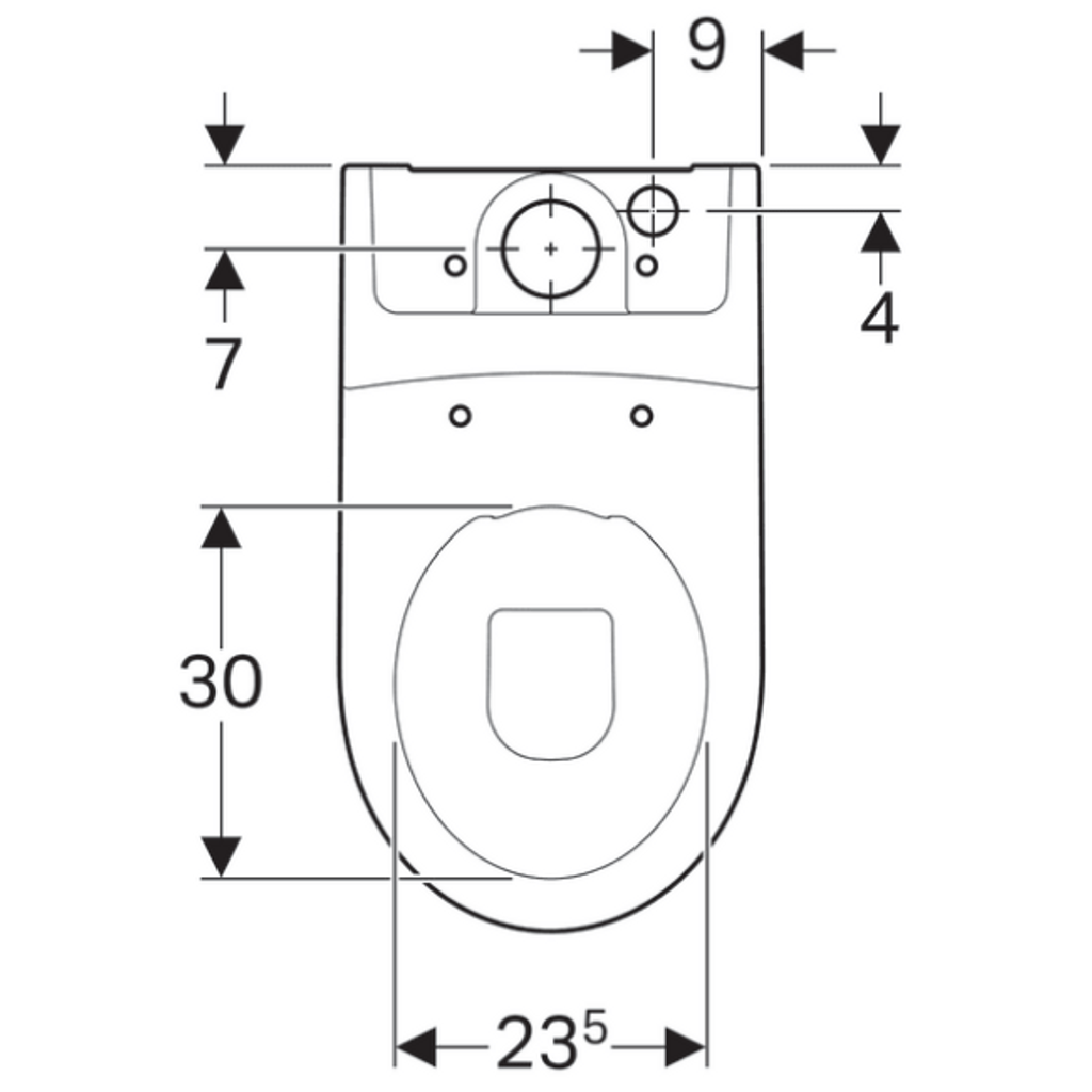 GEBERIT podna WC školjka – za izravno postavljanje nadžbuknog vodokotlića, bez roba iCon 200460000 (bez WC daske)