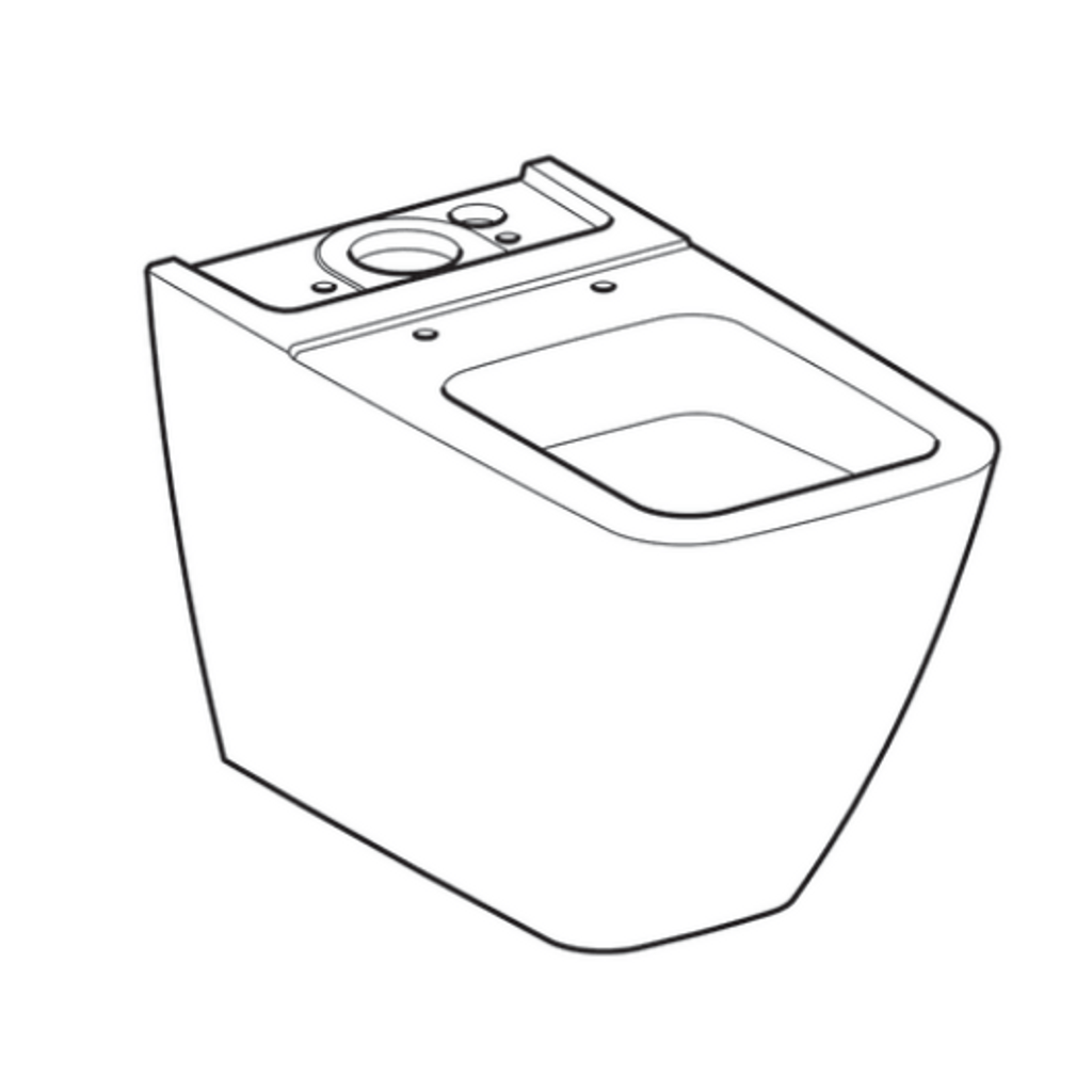 GEBERIT podna WC školjka – za izravno postavljanje nadžbuknog vodokotlića iCon Square, montaža uz zid 200920000 (bez WC daske)