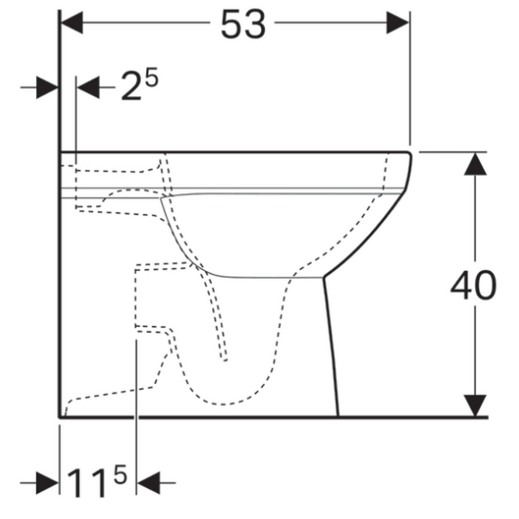GEBERIT podna WC školjka bez ruba Selnova Square 500.153.01.1 (bez WC daske)