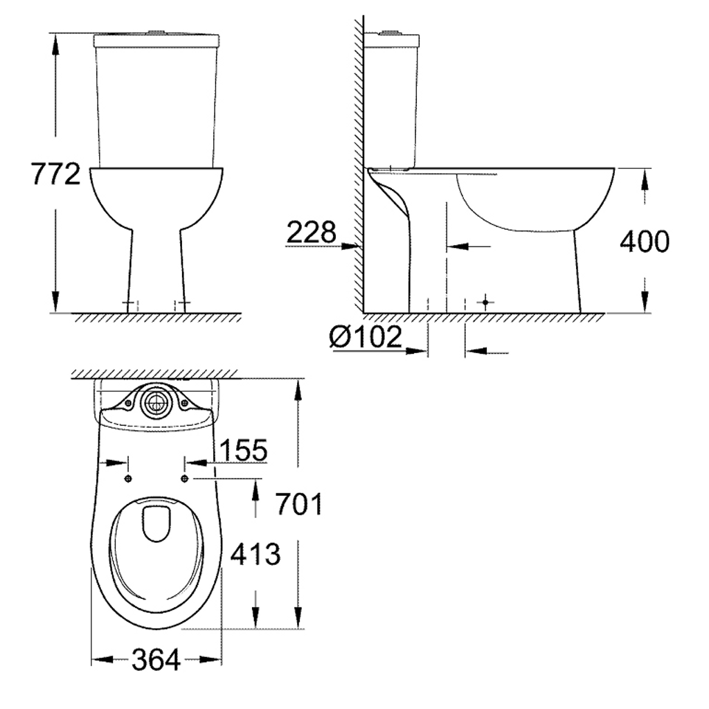 GROHE podna WC školjka bez ruba Bau Ceramic 39429000 (bez WC daske)