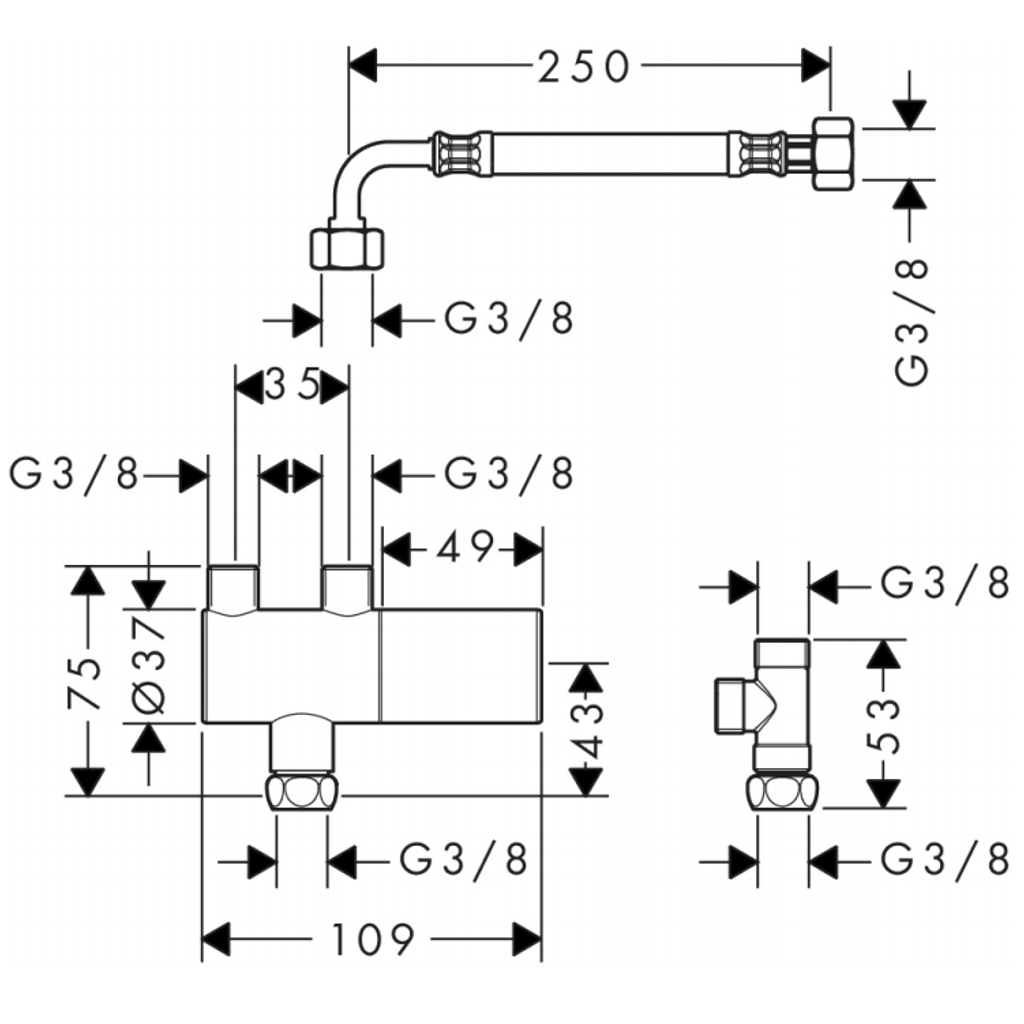 HANSGROHE nadžbukni termostat za armature DN15 ECOSTAT (15346000)