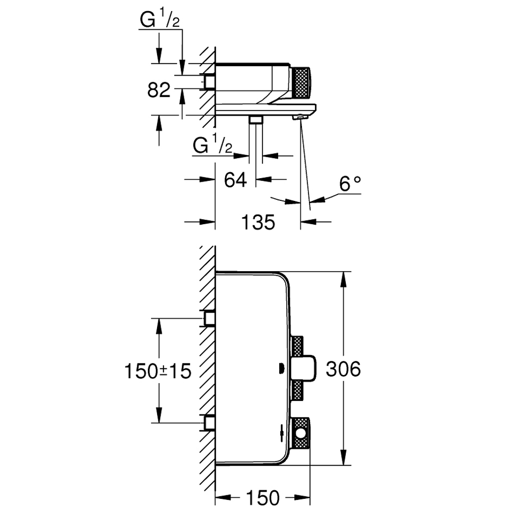 GROHE termostatska armatura za kadu s dva ventila Grohtherm SmartControl (34718000)